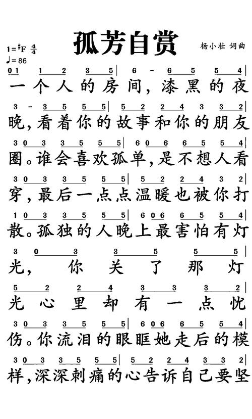 孤芳自赏歌词完整版：深夜独酌的伤感歌